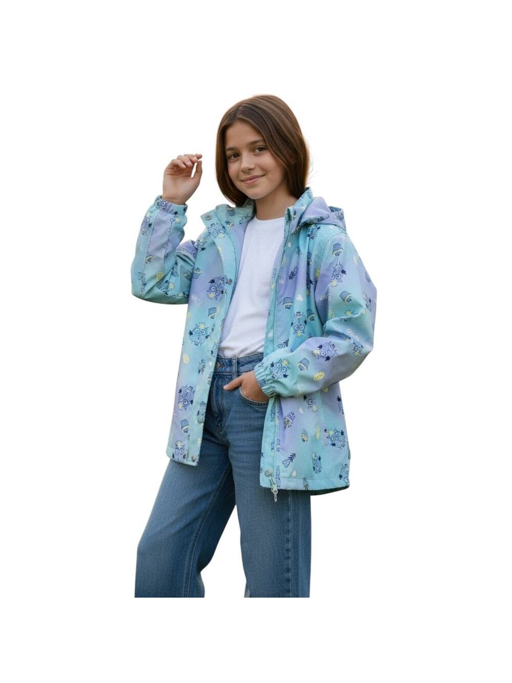 Top&Sky Kids Girls Lightweight Rain Jackets Waterproof Fleece Lined, Size 10